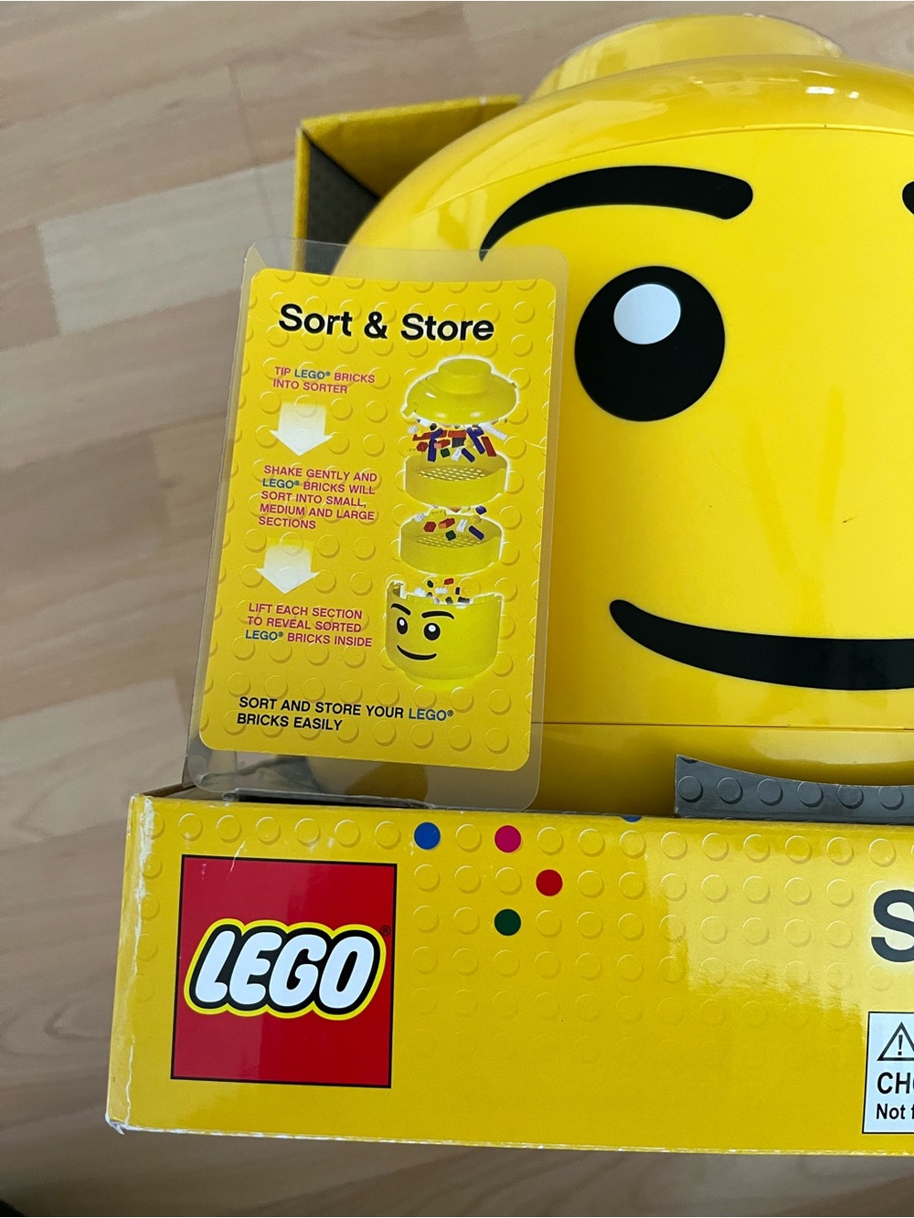 Lego Yellow Minifigure Head Sort & Store Container - Picture 2 of 7